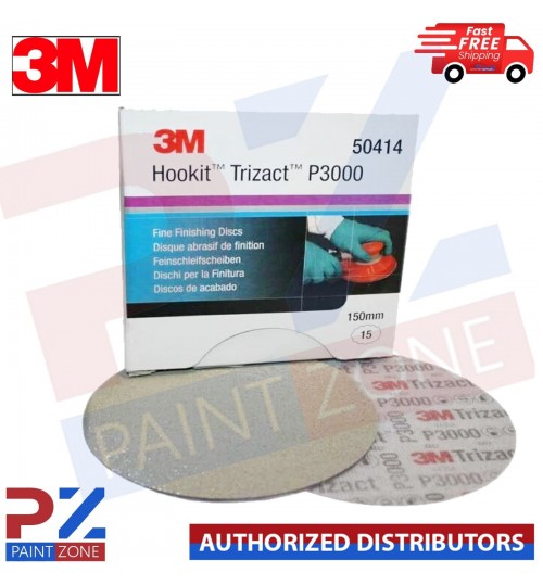 3M 50414 Trizact Fine Sanding Discs P3000 Hookit 150mm Box of 15